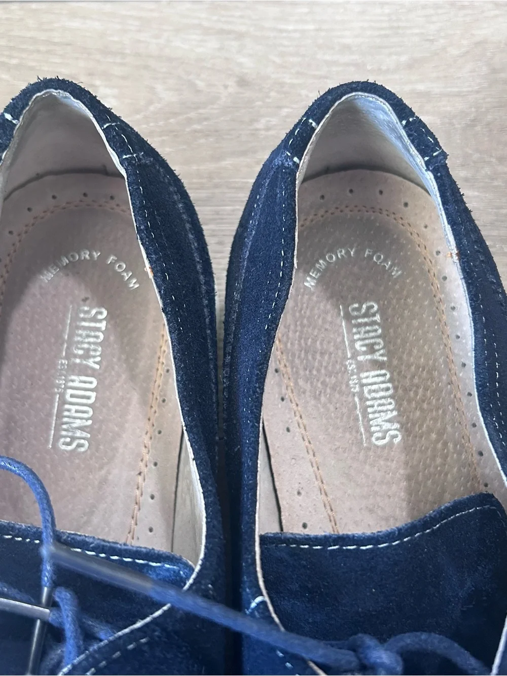 Stacy Adams Bale Cap Toe Suede Oxford Navy Blue Shoes Size 12